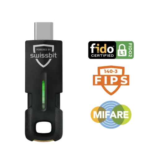 [PK2000IC0000E-2002-1DA-SBT] Swissbit iShield Key 2 FIDO2 (USB-C / NFC) FIPS